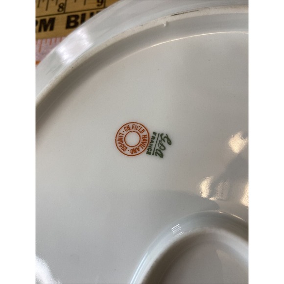 LIMOGES France Haviland Serving Platter Blue Floral Porcelain Bowl Tray 2 Pcs - Picture 7 of 16